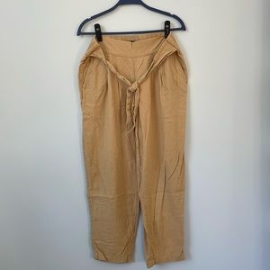Tan Pants with Tie Detail